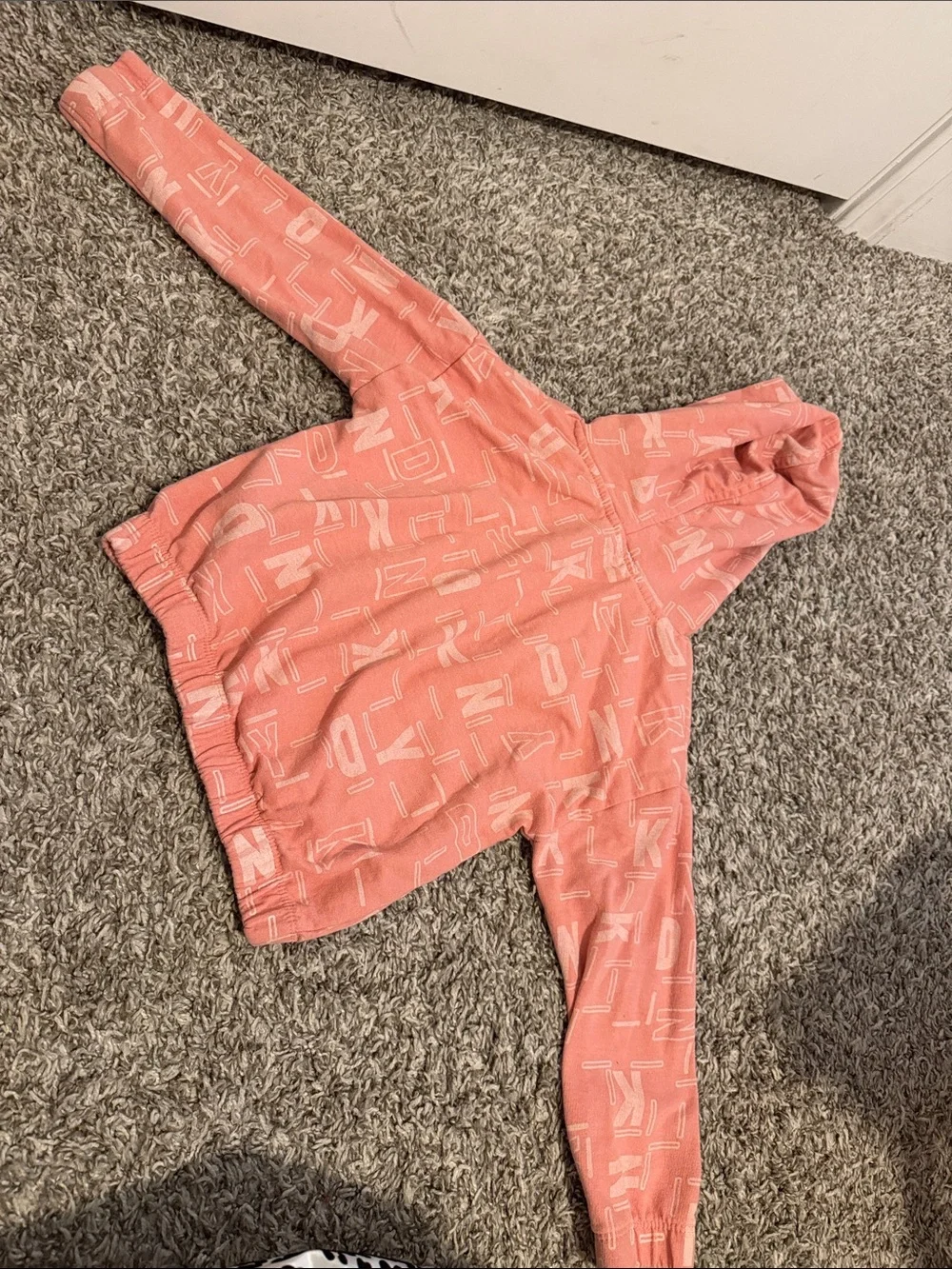 DKNY Pink Logo Print Hoodie & Jogger Set - Girls
